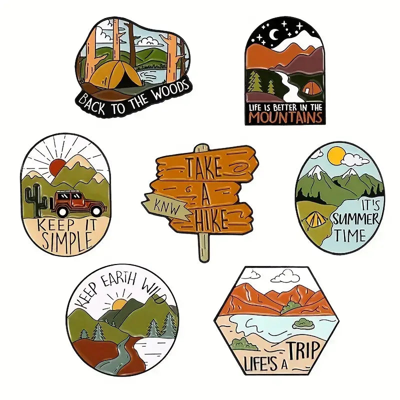 Magnifique Hearts - Nature-Inspired Enamel Pins: Outdoor Adventure Camping Pins