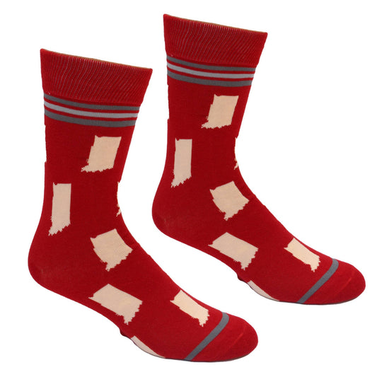 Buy Socks You All - Indiana State Shapes Crimson and Cream Men's Socks