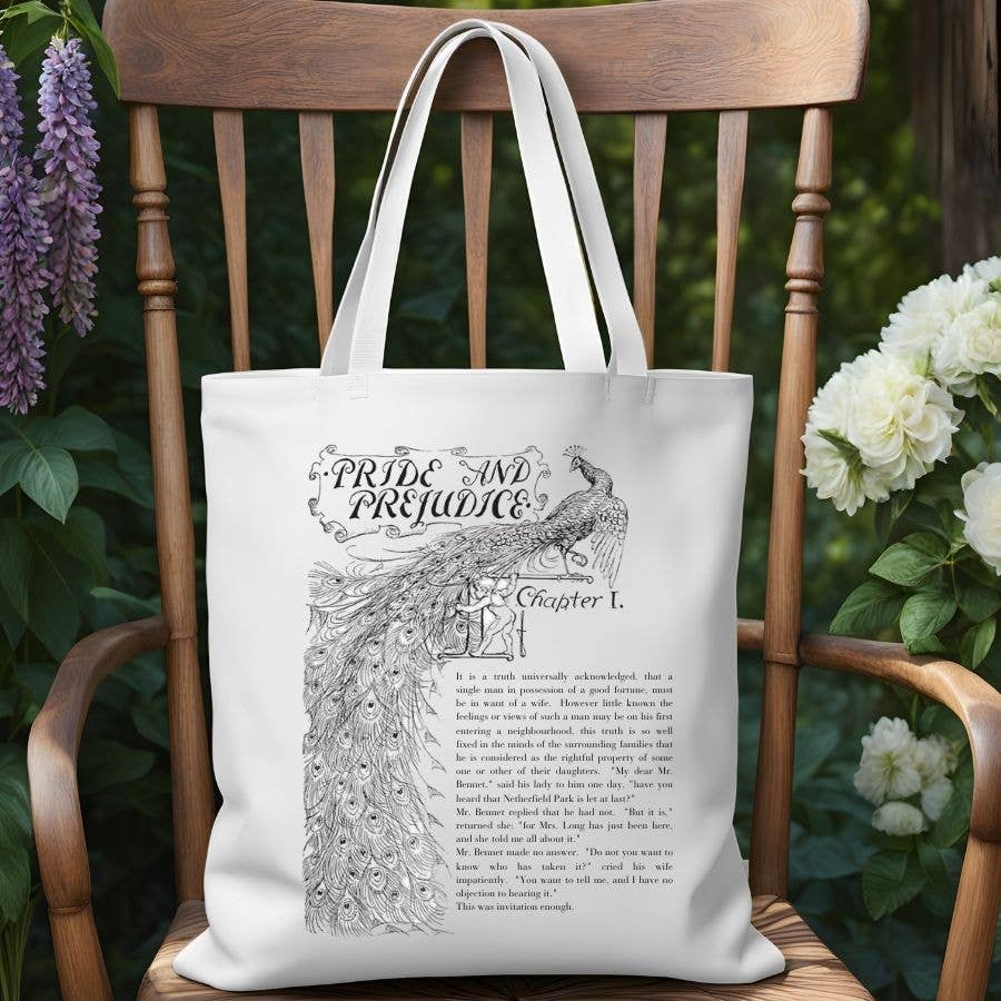 Sister Ray - Pride and Prejudice Austen Classic Novel Canvas Tote Bag