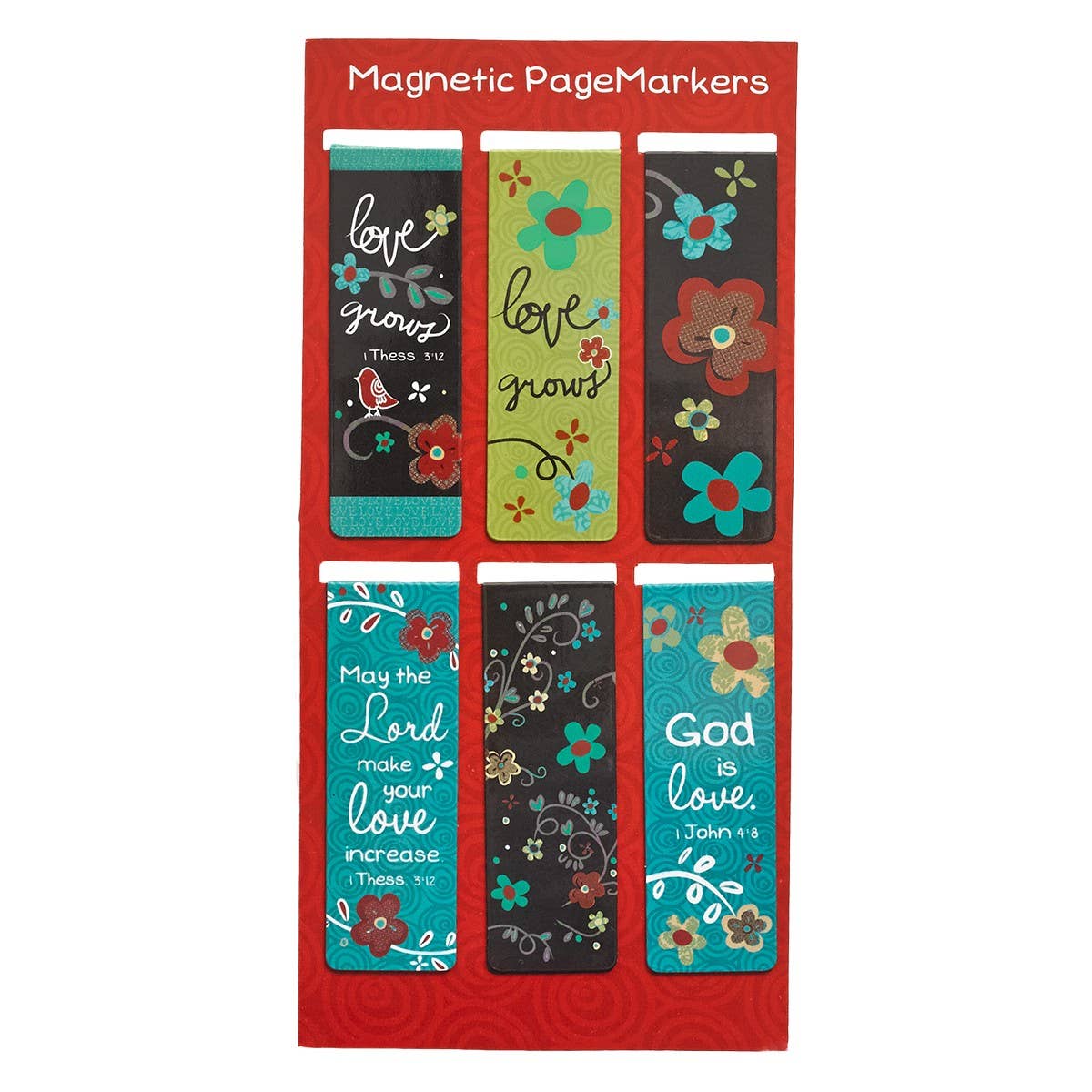 Christian Art Gifts - Magnetic Bookmark Set Love Grows