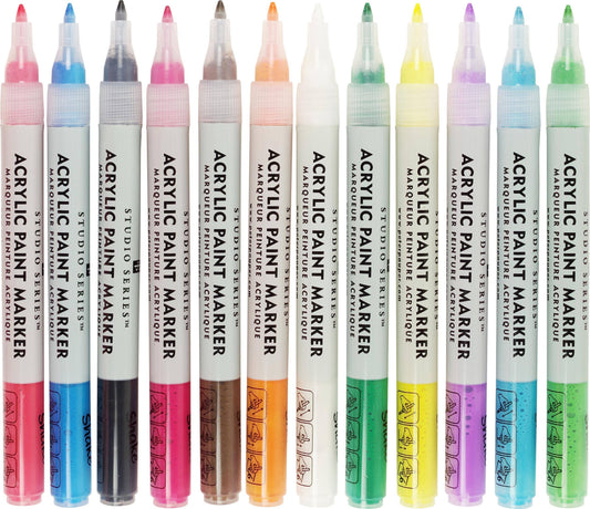 Peter Pauper Press - Studio Series Acrylic Paint Marker Set (12-piece set)