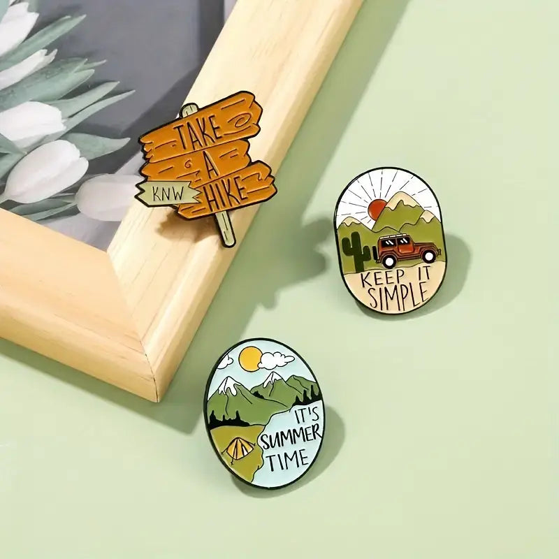Magnifique Hearts - Nature-Inspired Enamel Pins: Outdoor Adventure Camping Pins