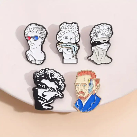 Magnifique Hearts - Artistic Enamel 5 Pins Set -Classic Busts & Artistic Tribute