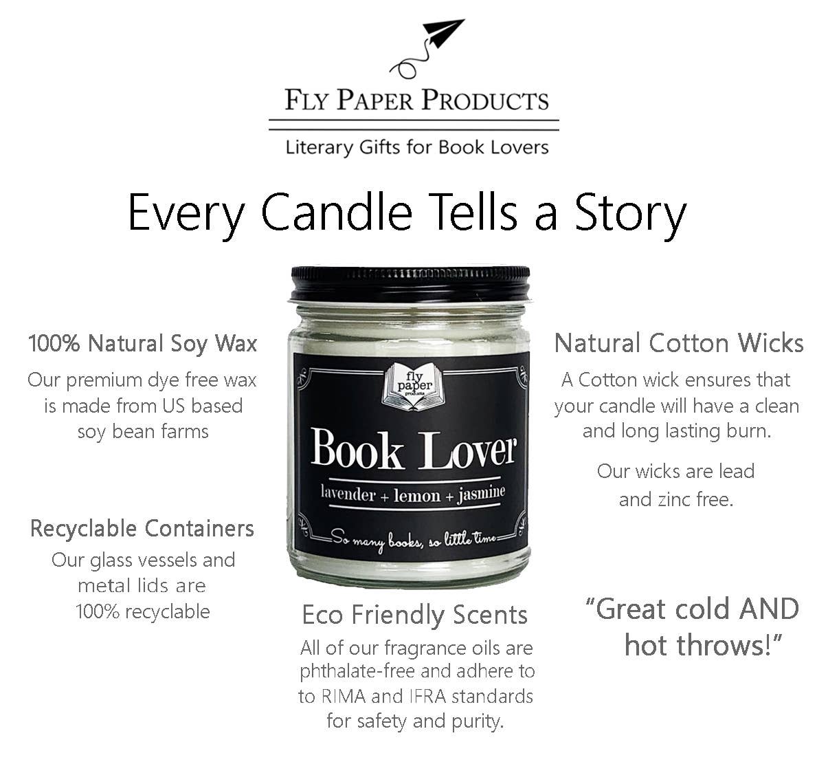 Burn Candles NOT Books 9oz Glass Candle Bergamot + Amber