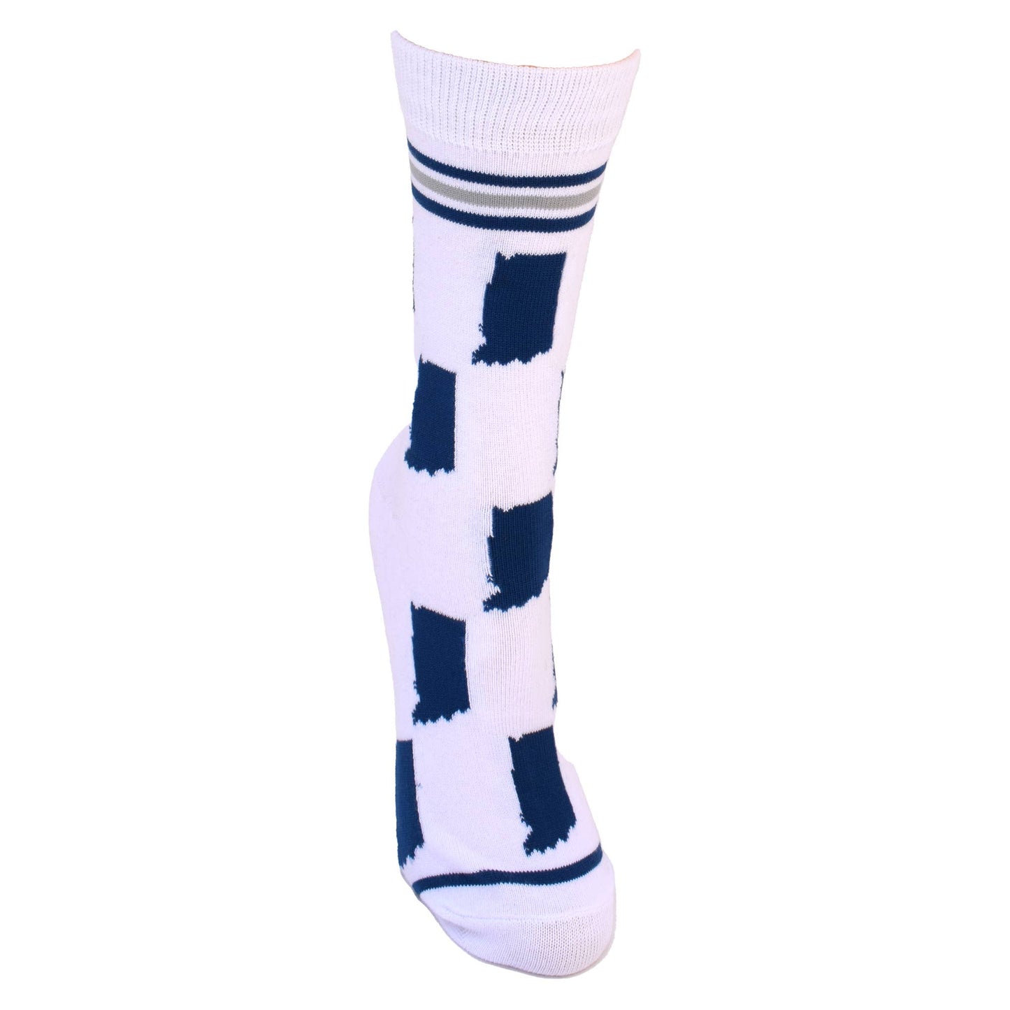 Buy Socks You All - Indiana State Shapes Blue and White Women's Socks