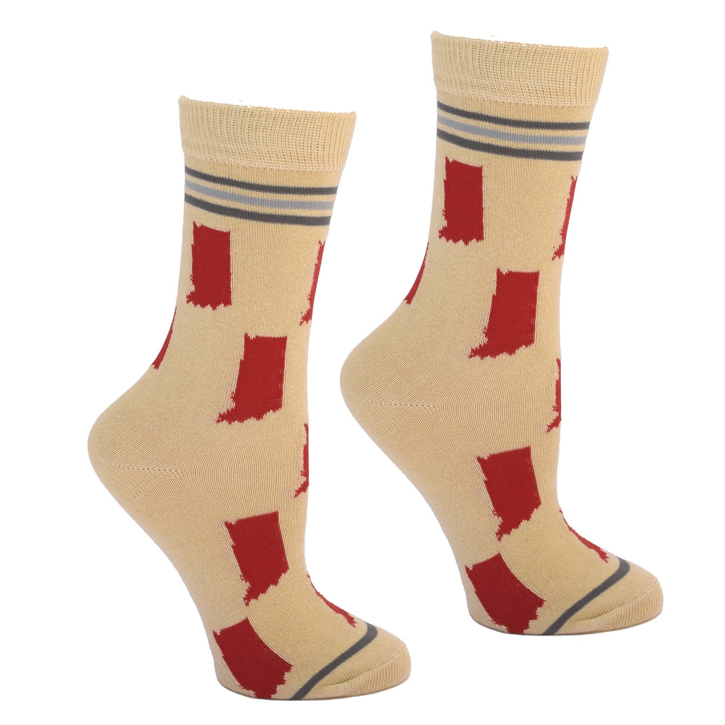 Buy Socks You All - Indiana State Shapes Crimson and Cream Women's Socks