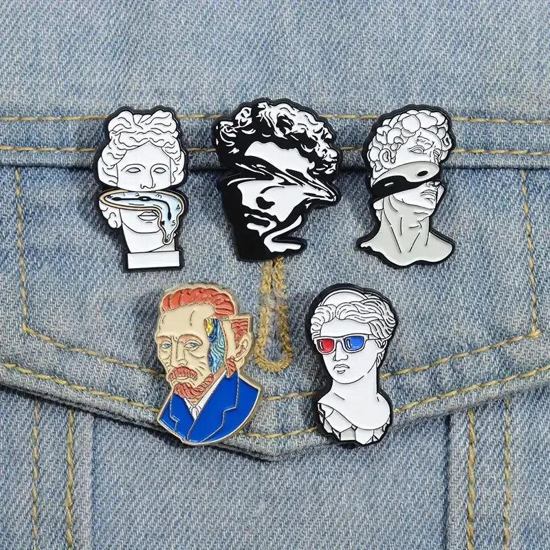 Magnifique Hearts - Artistic Enamel 5 Pins Set -Classic Busts & Artistic Tribute