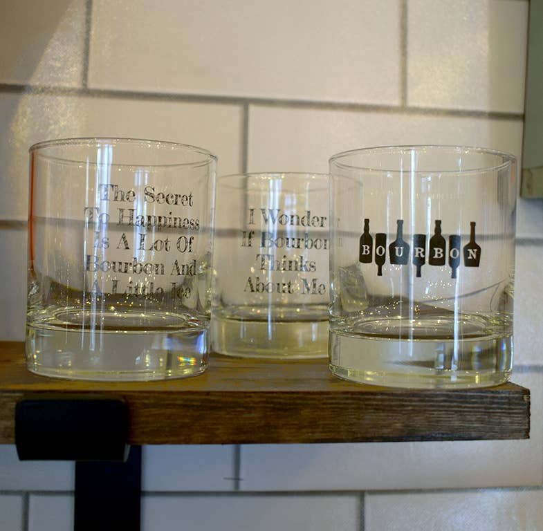 Buy Socks You All - The Secret to Happiness is a Lot of Bourbon and a Little Ice Rocks Glass