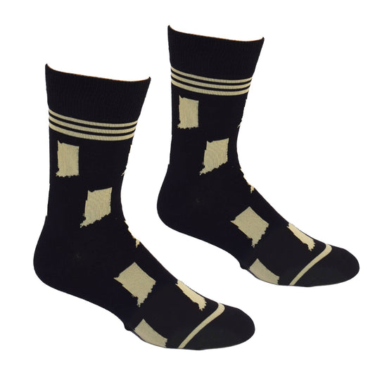 Buy Socks You All - Indiana State Shapes Gold and Black Men's Socks