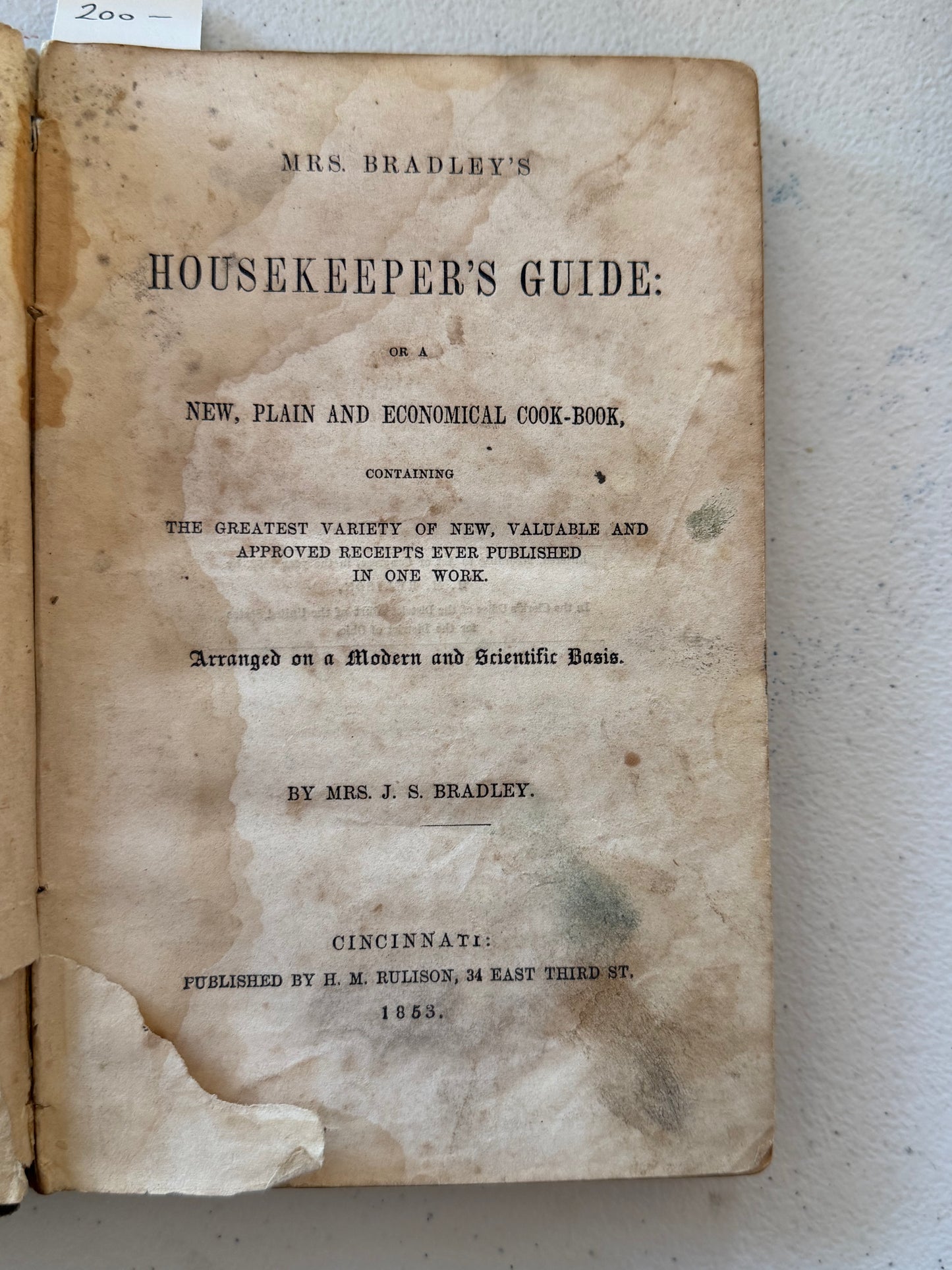 Mrs. Bradley's Housekeeper's Guide