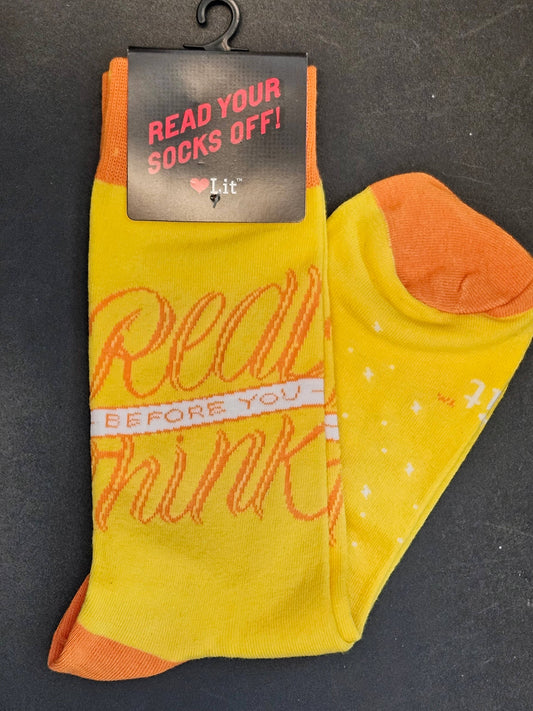 Gibbs Smith - Read Before You Think Socks (LoveLit Book Theme)