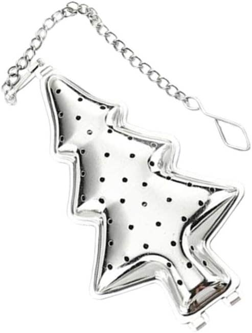 Magnifique Hearts - Christmas Tree Stainless Steel Tea Infuser, Silver, Holidays