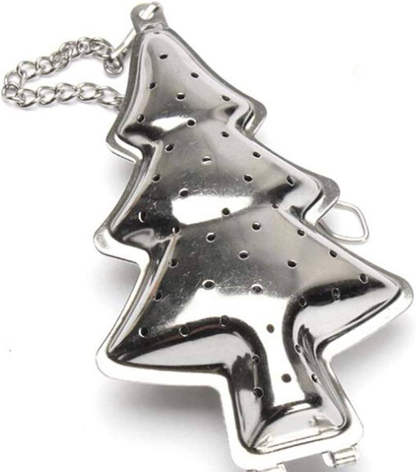 Magnifique Hearts - Christmas Tree Stainless Steel Tea Infuser, Silver, Holidays