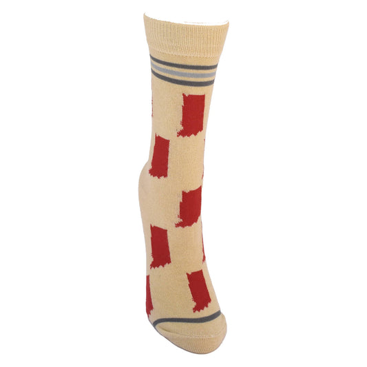 Buy Socks You All - Indiana State Shapes Crimson and Cream Women's Socks