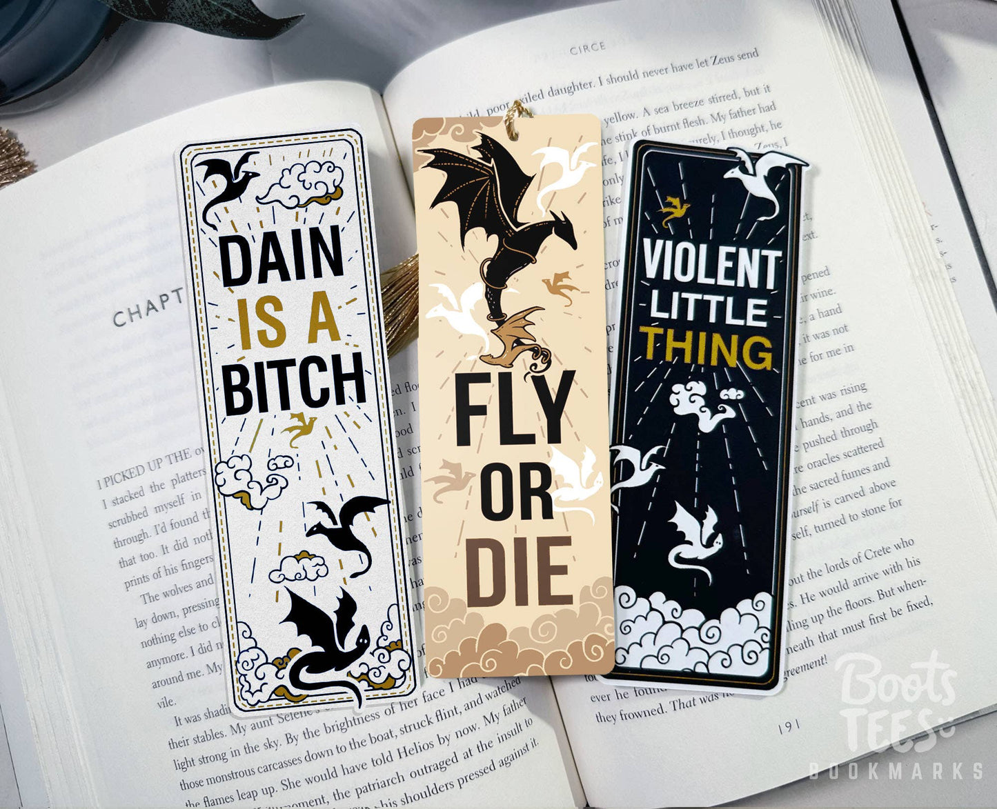 BootsTees - Fourth Wing Bookmark, 6" 4th Wing Quote Bookish Accessories