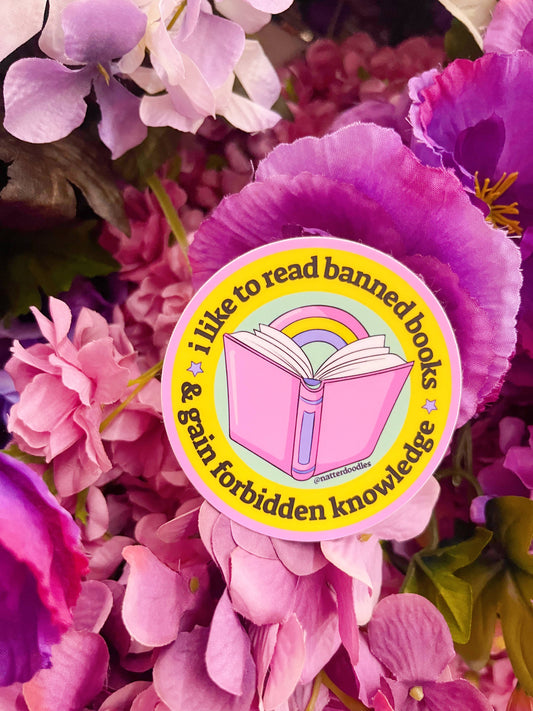 NatterDoodle - Read Banned Books, Gain Forbidden Knowledge Reading Sticker