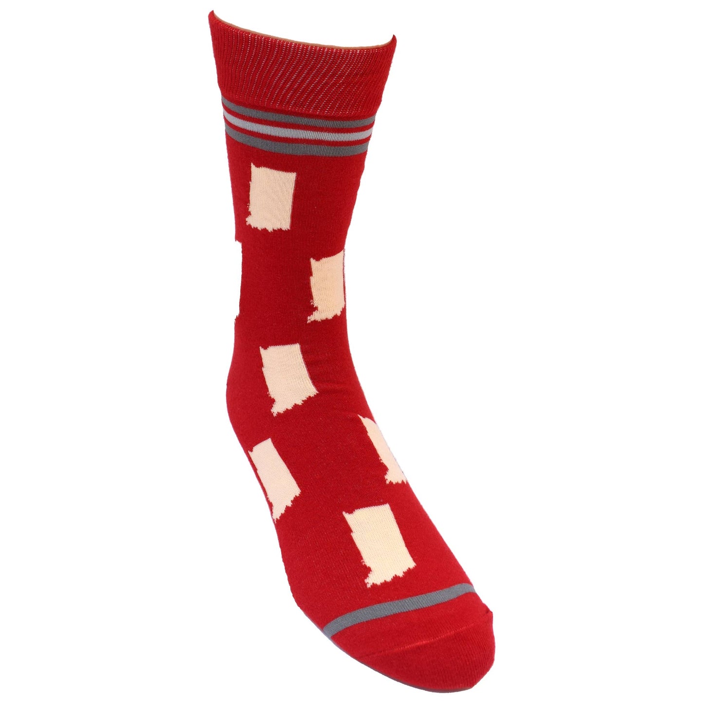 Buy Socks You All - Indiana State Shapes Crimson and Cream Men's Socks