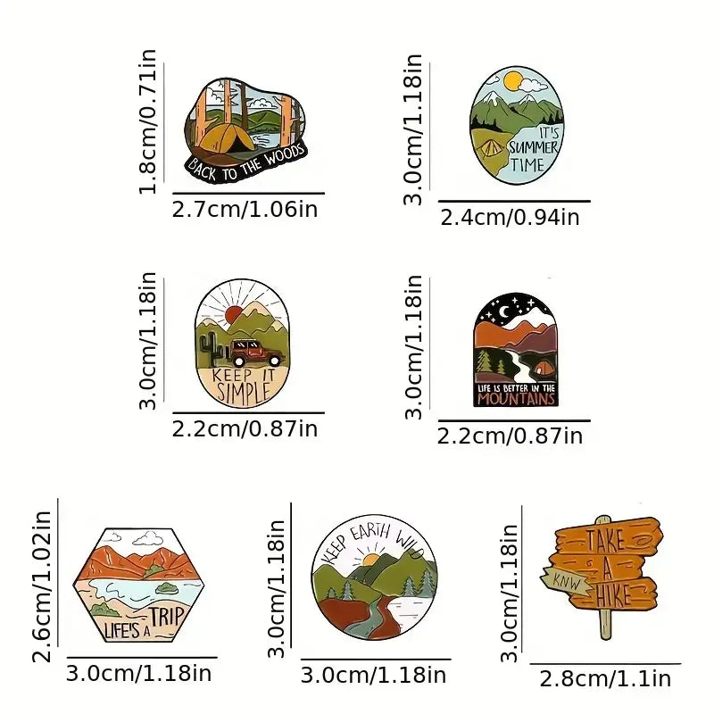 Magnifique Hearts - Nature-Inspired Enamel Pins: Outdoor Adventure Camping Pins
