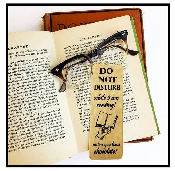 Fly Paper Products - Do Not Disturb! Unless you have chocolate! Wood Bookmark