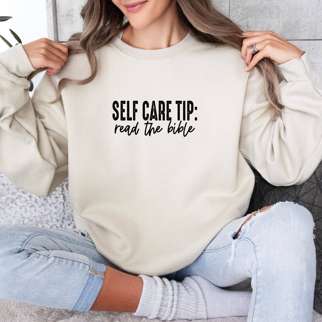 Wholehearted Motherhood and Co. - Read Your Bible Self Care Sweatshirt - Christian Spring Tee