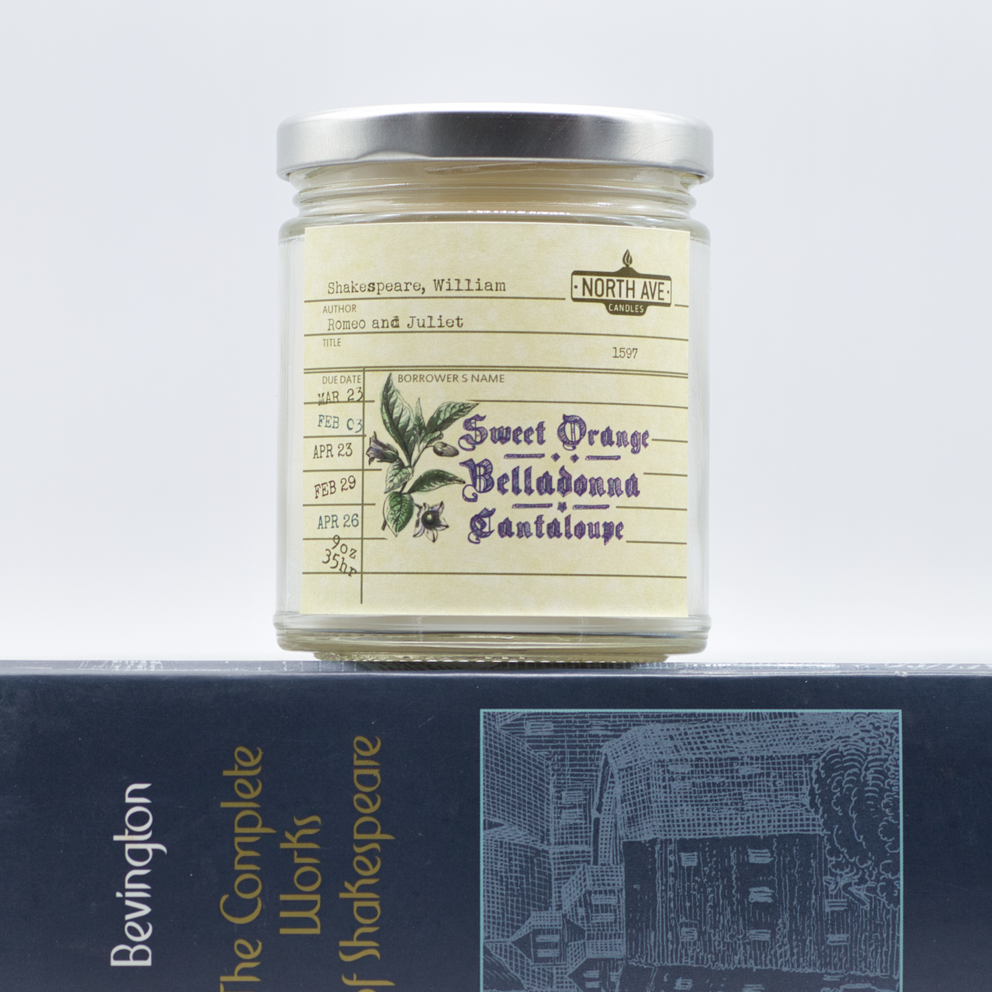 North Ave Candles - Book Candle / Romeo + Juliet / Shakespeare Candle