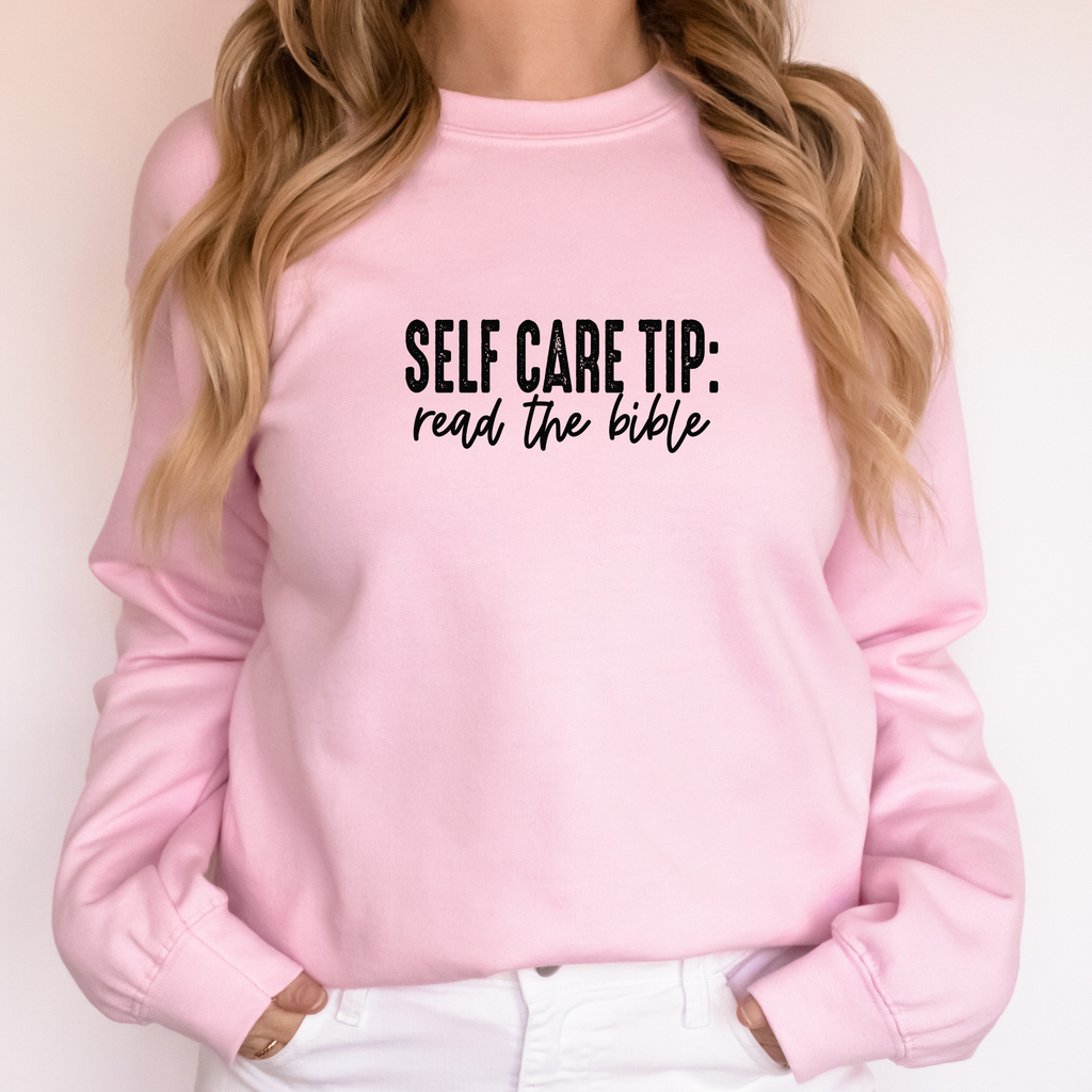 Wholehearted Motherhood and Co. - Read Your Bible Self Care Sweatshirt - Christian Spring Tee