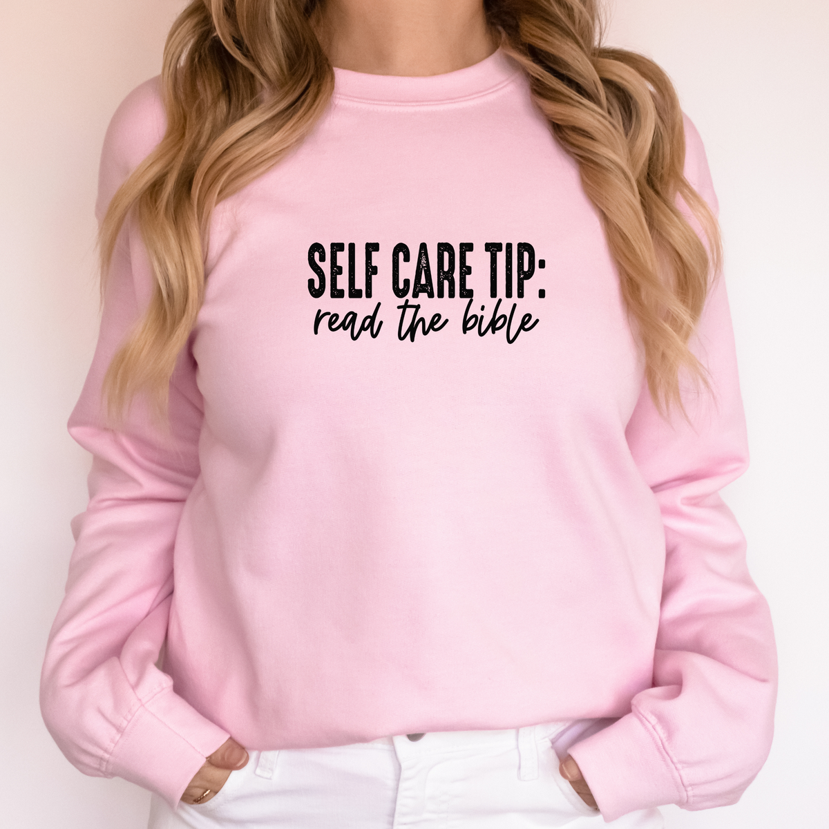 Wholehearted Motherhood and Co. - Read Your Bible Self Care Sweatshirt - Christian Spring Tee