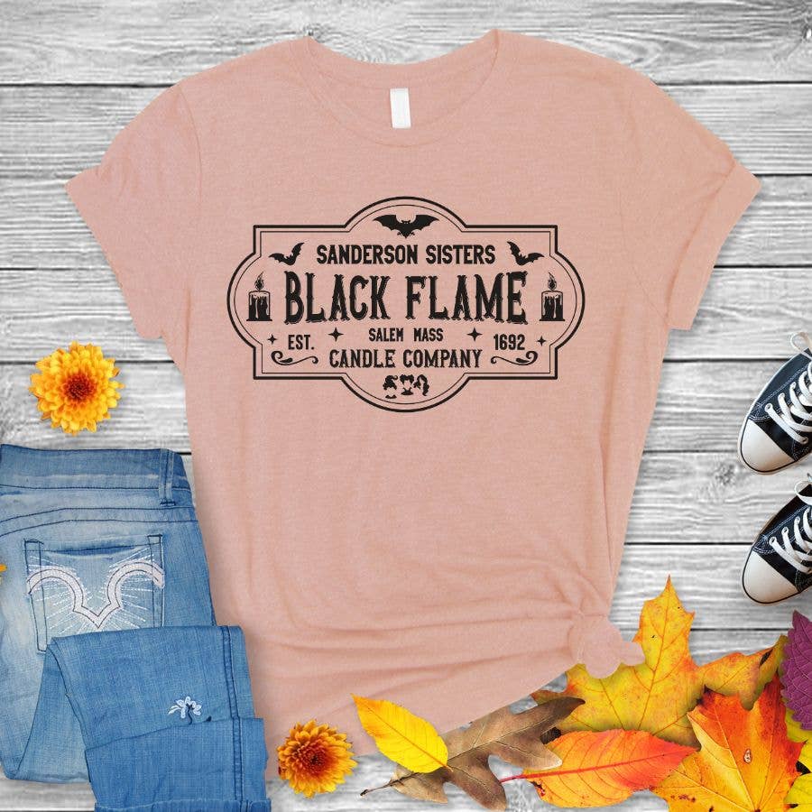 Sister Ray - Sanderson Sisters Black Flame Co Halloween T Shirt