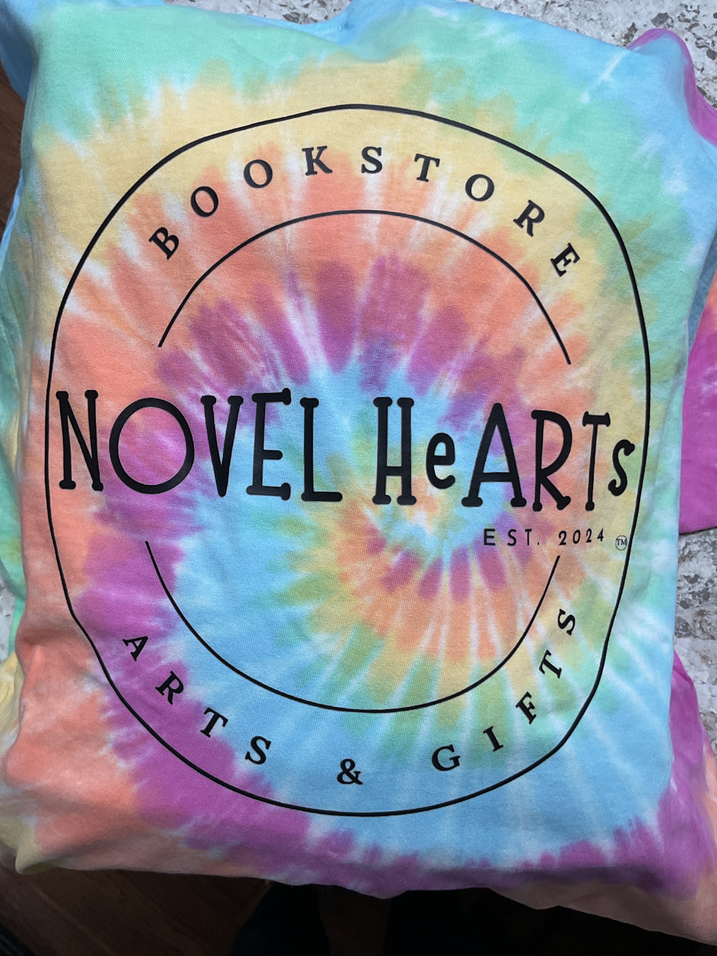 Rainbow color tie dyed shirt