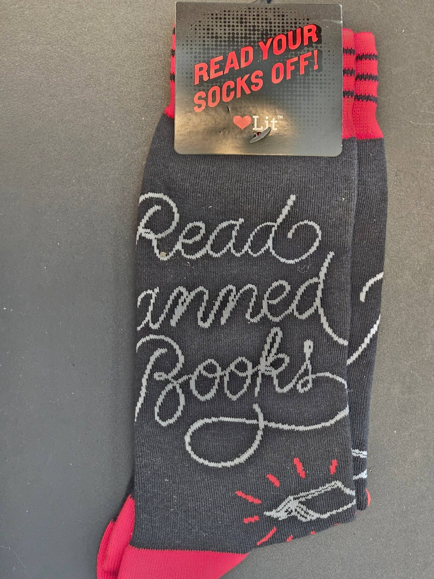 Gibbs Smith - Read Banned Books Socks (LoveLit Book Theme)