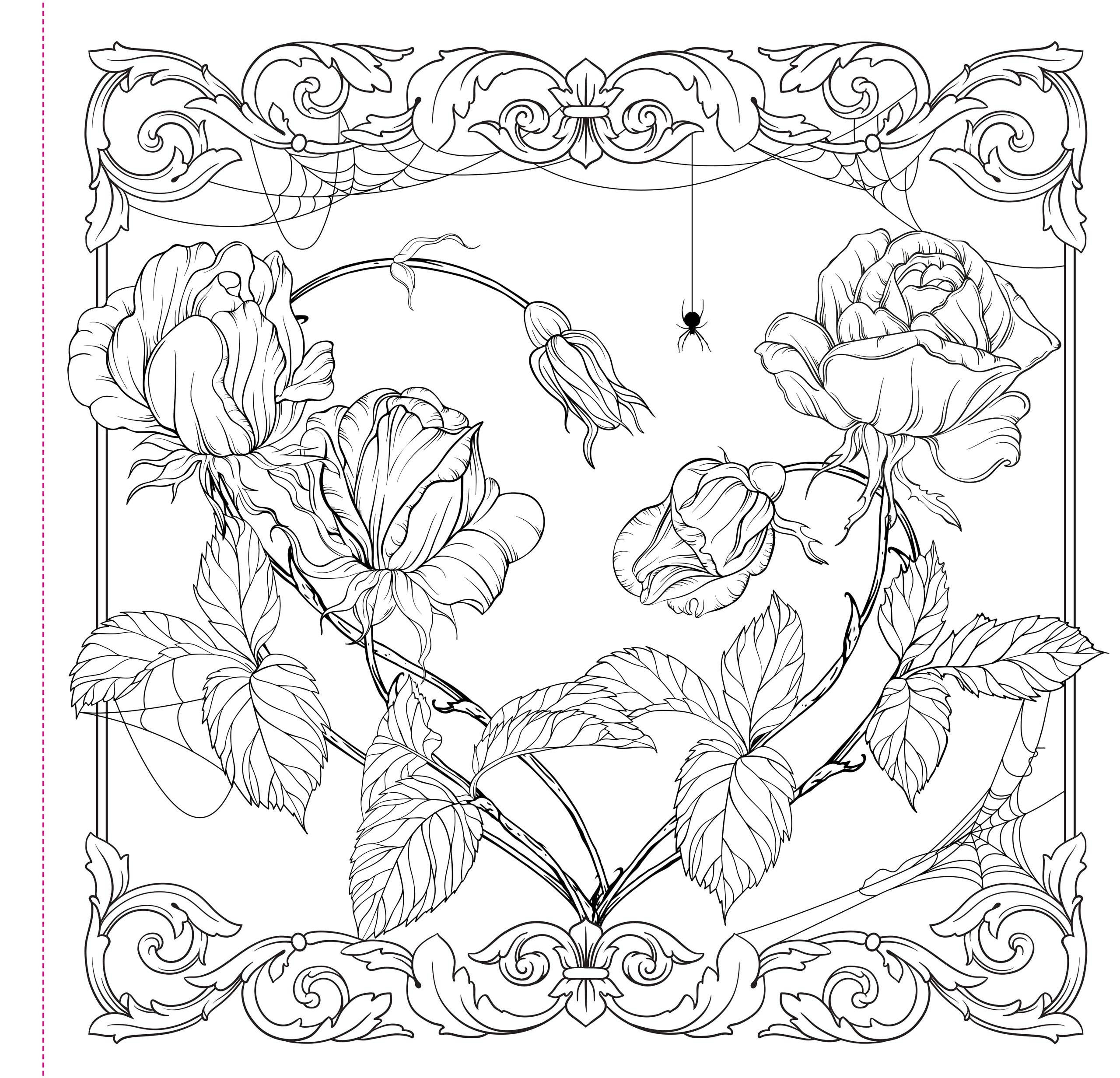 Peter Pauper Press - Goth Garden Adult Coloring Book