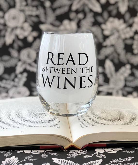 Read between the Wines 15oz Stemless Wine Glass