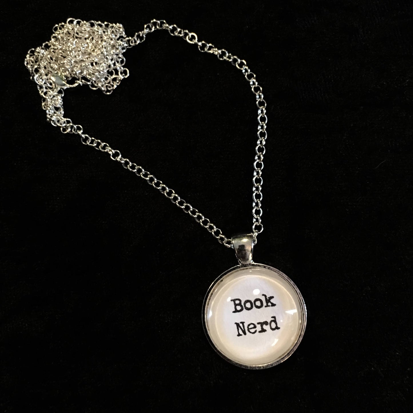 Bookish Endeavors - Typewriter Reading Necklaces-Silver Tone