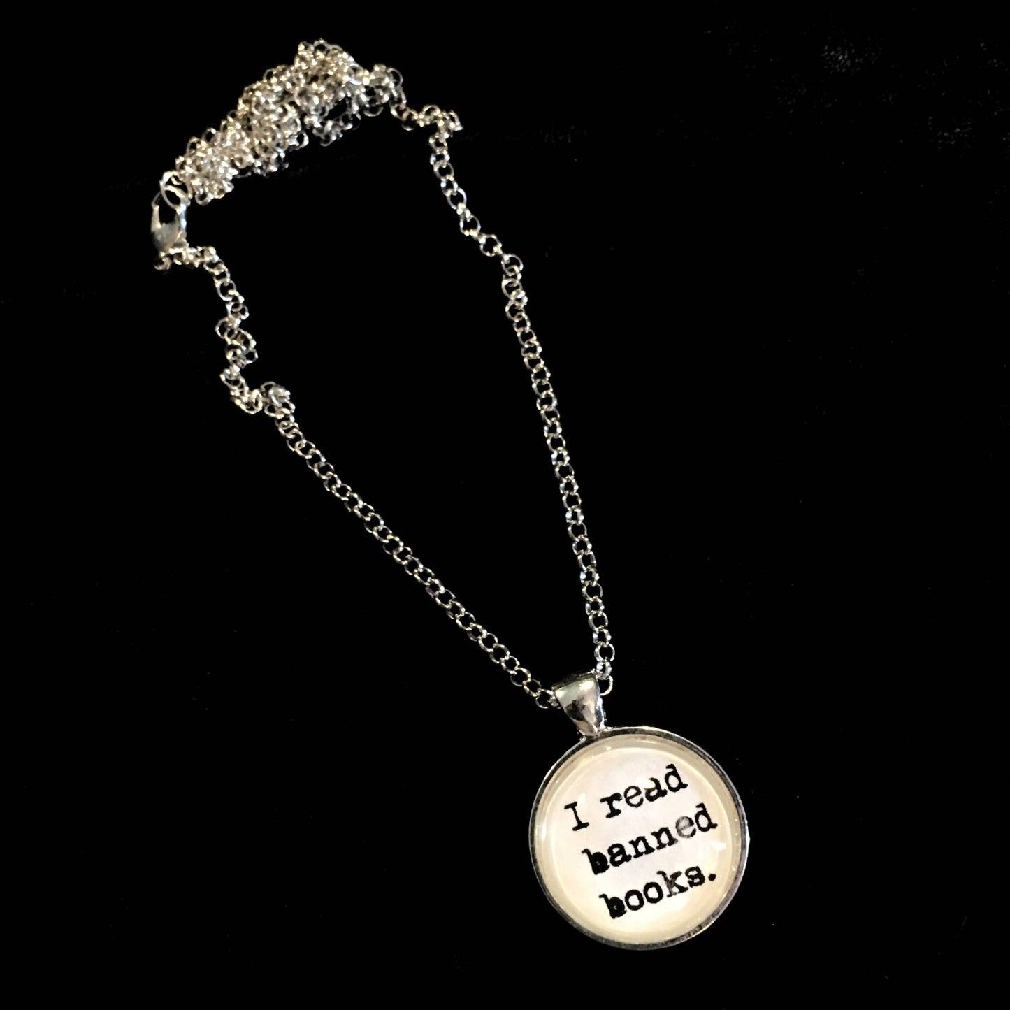 Bookish Endeavors - Typewriter Reading Necklaces-Silver Tone