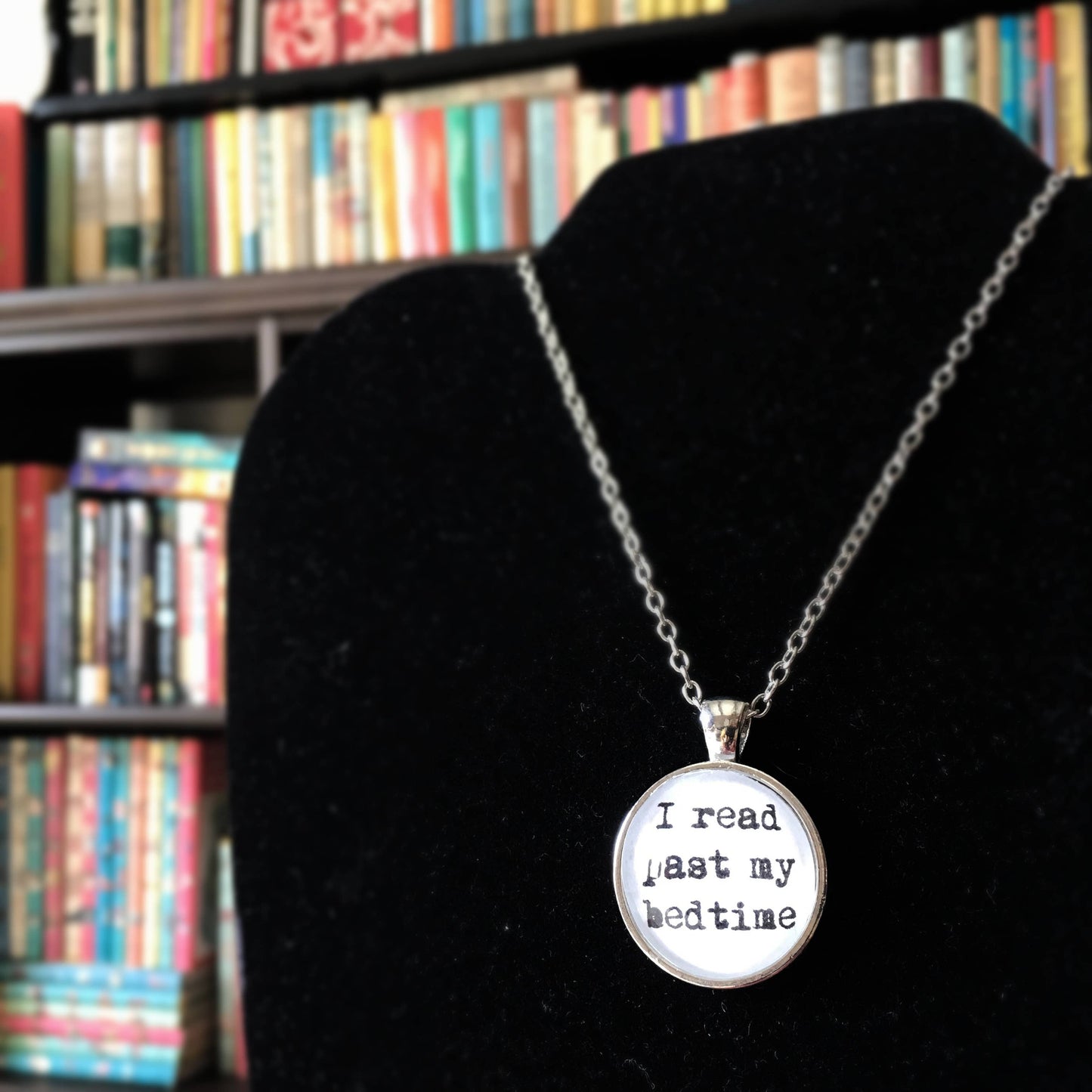 Bookish Endeavors - Typewriter Reading Necklaces-Silver Tone