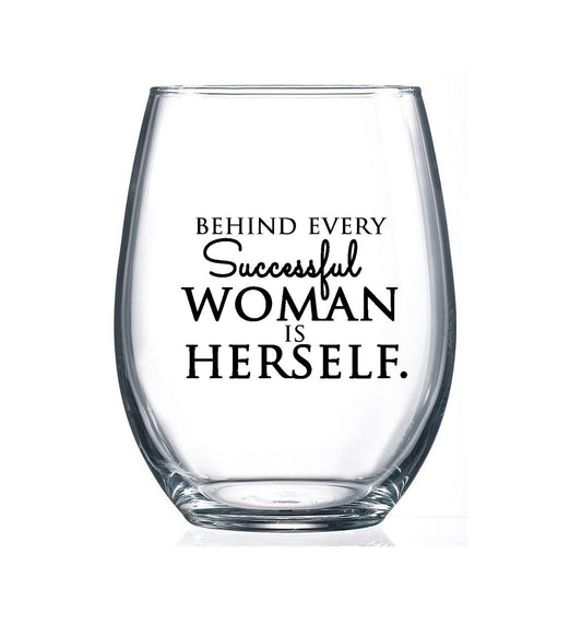 Successful Woman 15oz Stemless Wine Glass