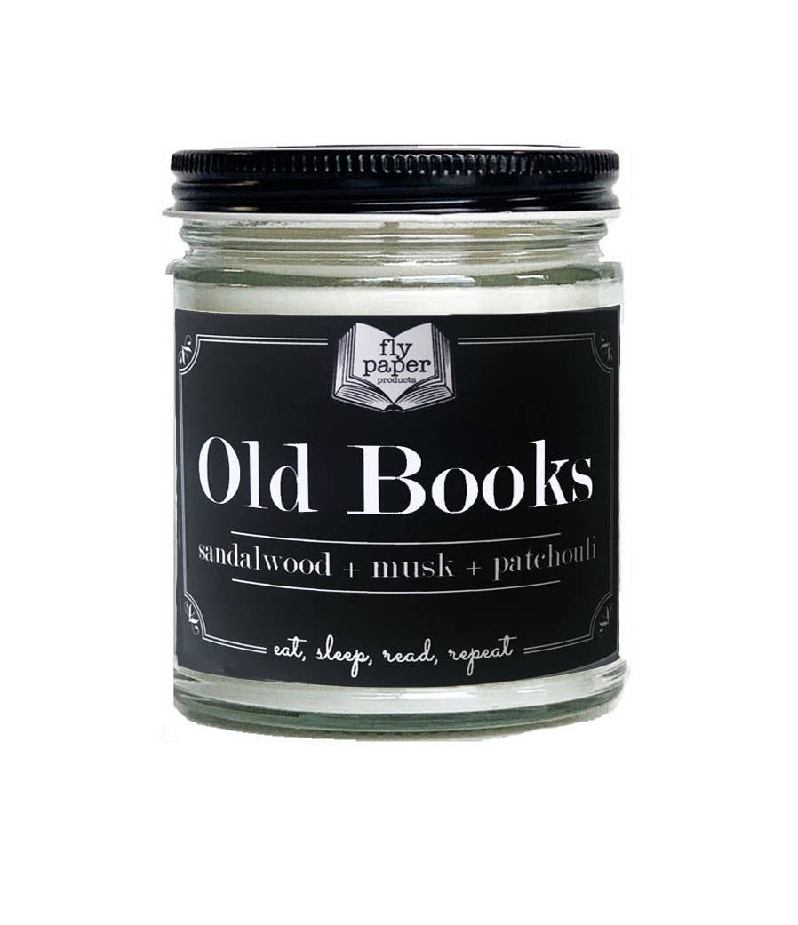 Fly Paper Products - Old Books Scented 9oz Candle Sandalwood + Musk + Patchouli