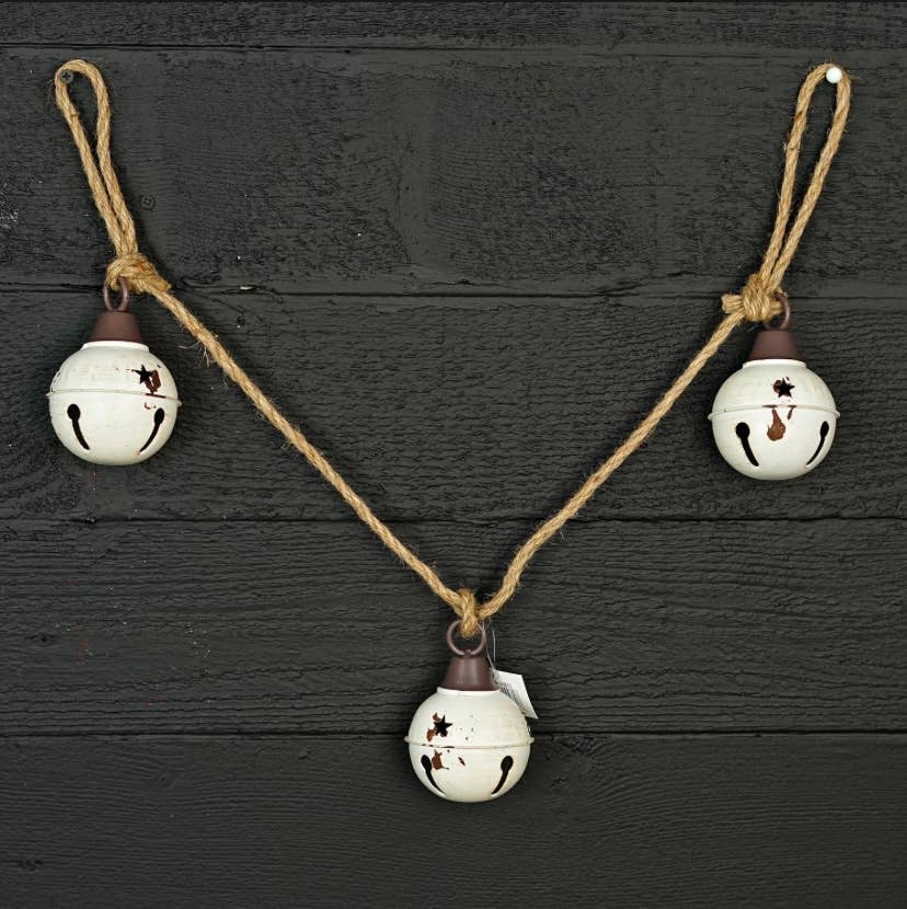 North Fork Mercantile - White Bells, Rustic Bells, Christmas Bells, Bell Garland