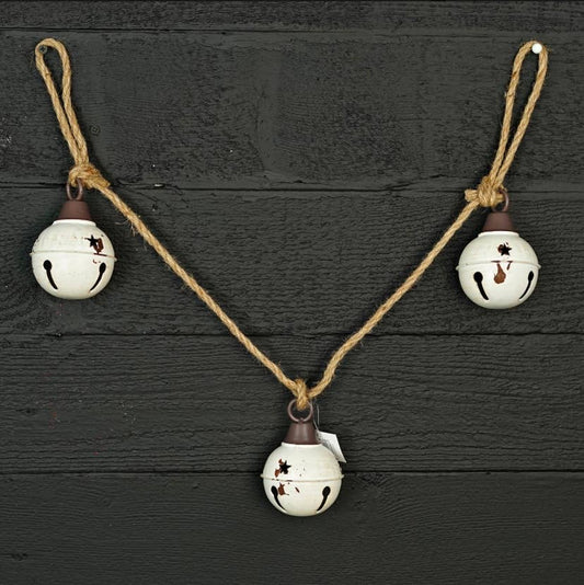 North Fork Mercantile - White Bells, Rustic Bells, Christmas Bells, Bell Garland
