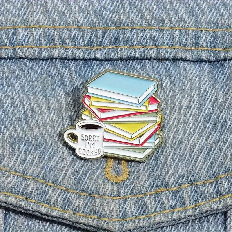 Magnifique Hearts - Sorry I'm Booked" Enamel Pin – Book Lover's Badge