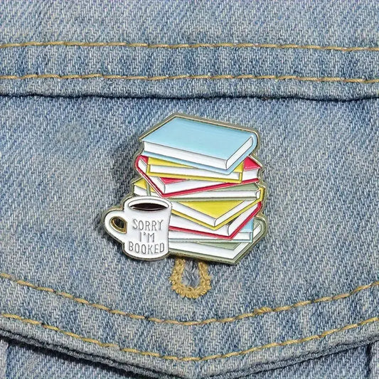Magnifique Hearts - Sorry I'm Booked" Enamel Pin – Book Lover's Badge