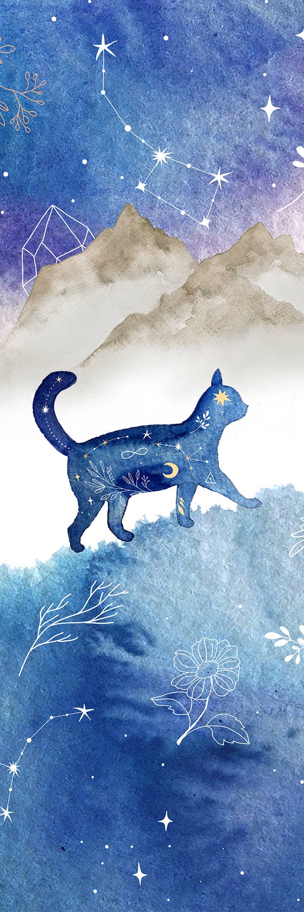 Mirkwood Scribes - Constellation Cat Watercolor Bookmark