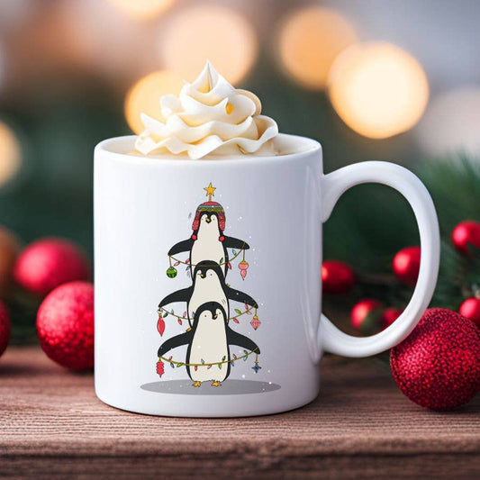 Sister Ray - Penguin Tree Christmas 11 oz Coffee Mug