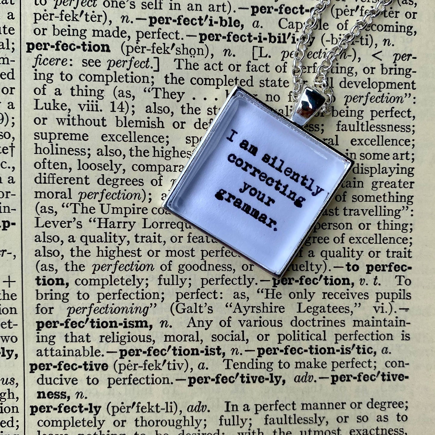 Bookish Endeavors - Typewriter Reading Necklaces-Silver Tone