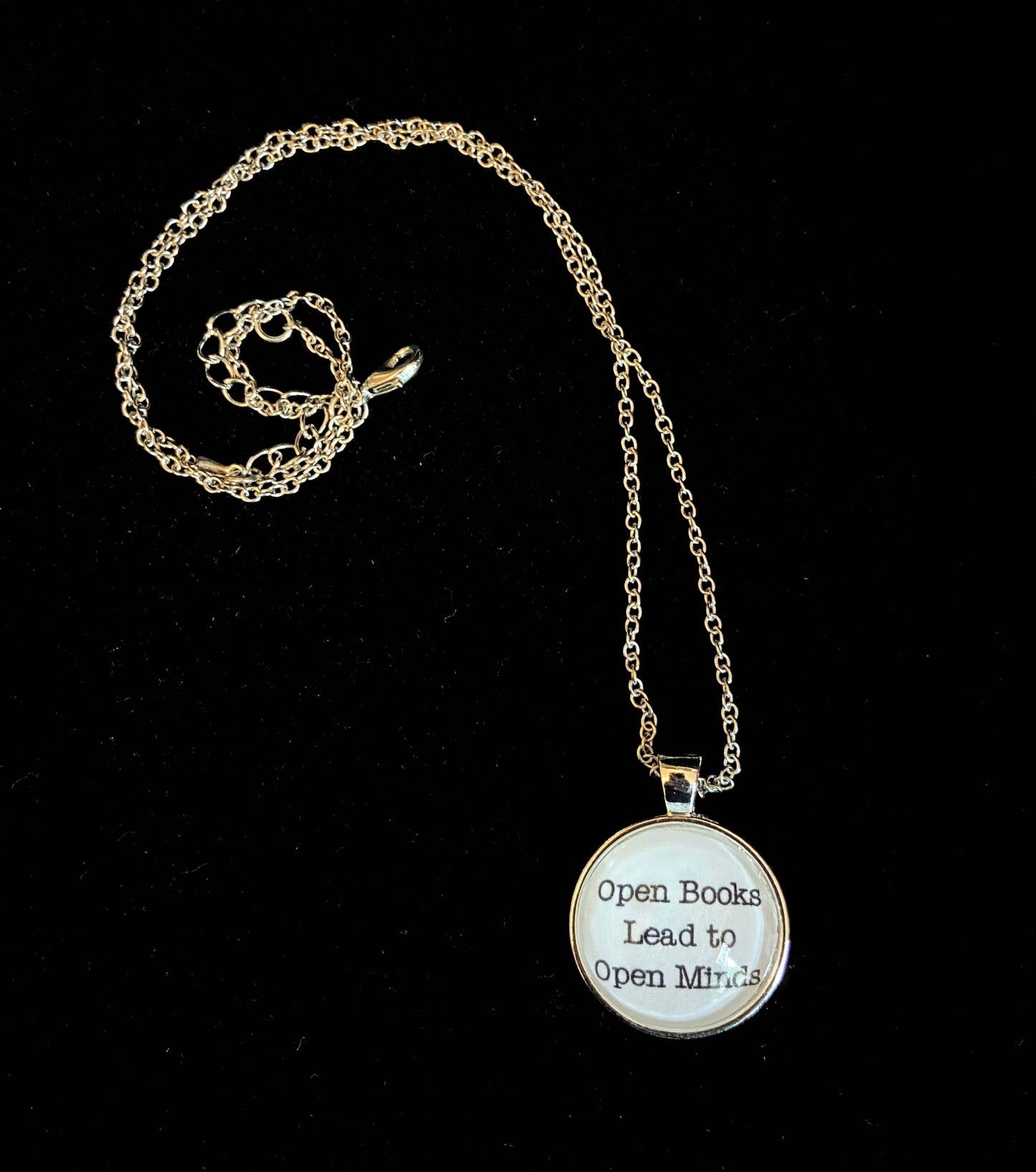 Bookish Endeavors - Typewriter Reading Necklaces-Silver Tone