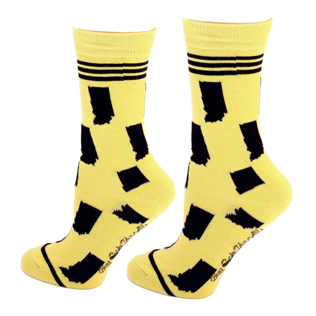 Buy Socks You All - Indiana State Shapes Gold and Black Women's Socks
