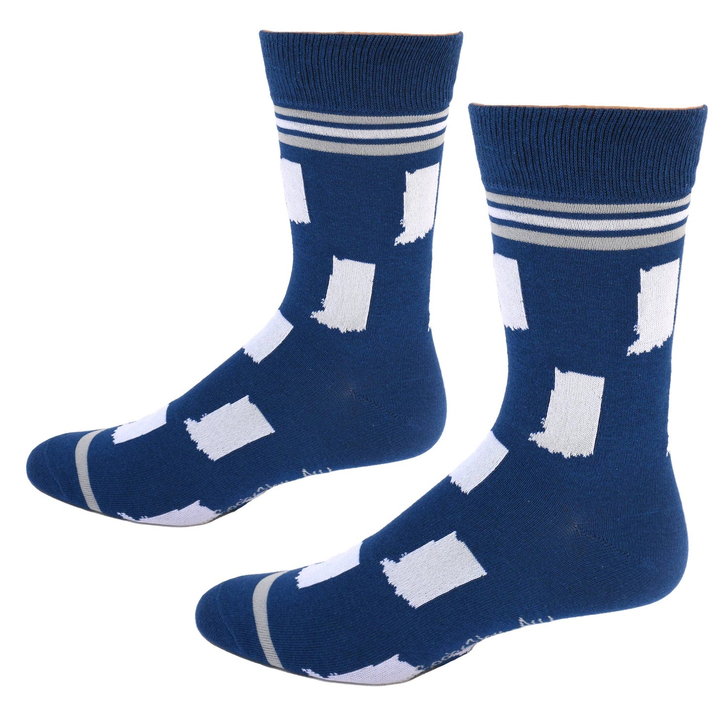 Buy Socks You All - Indiana State Shapes Blue and White Men's Socks