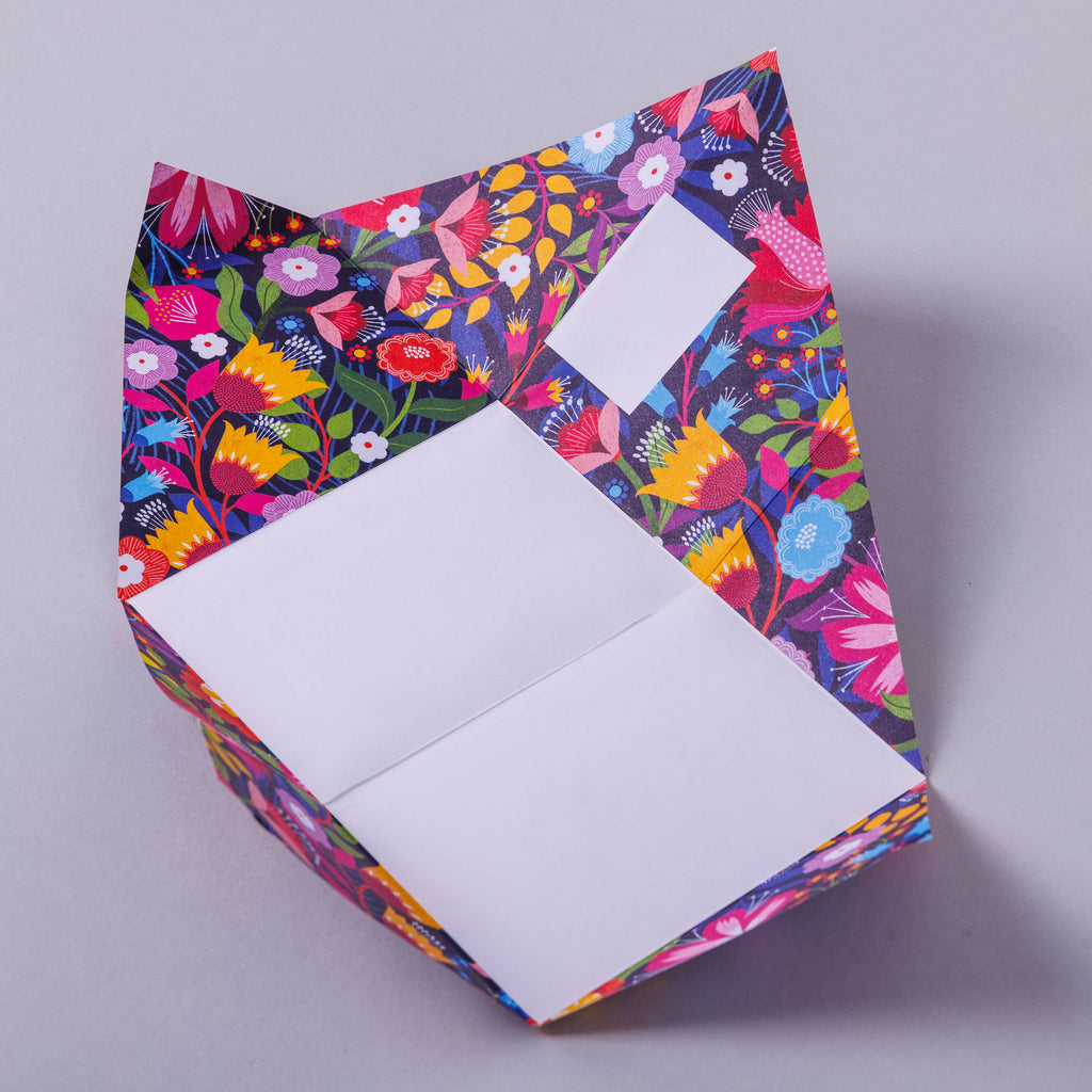 pigeonposted - Floral Fantasia Pigeon, Botanical Folding Letters, Pack of 6