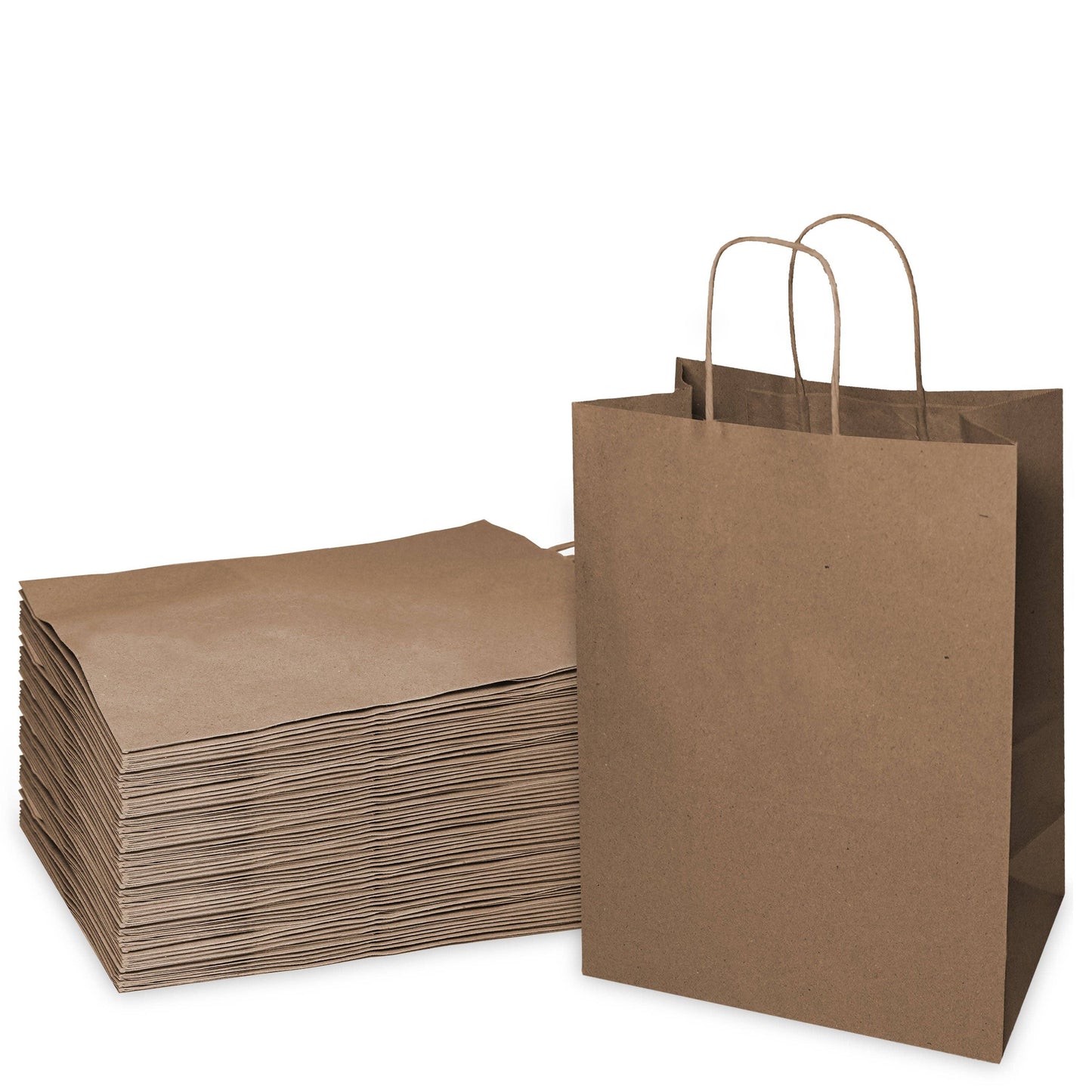 EcoQuality - 8x4.5x10.25 Tiny Kraft Paper Gift Bags