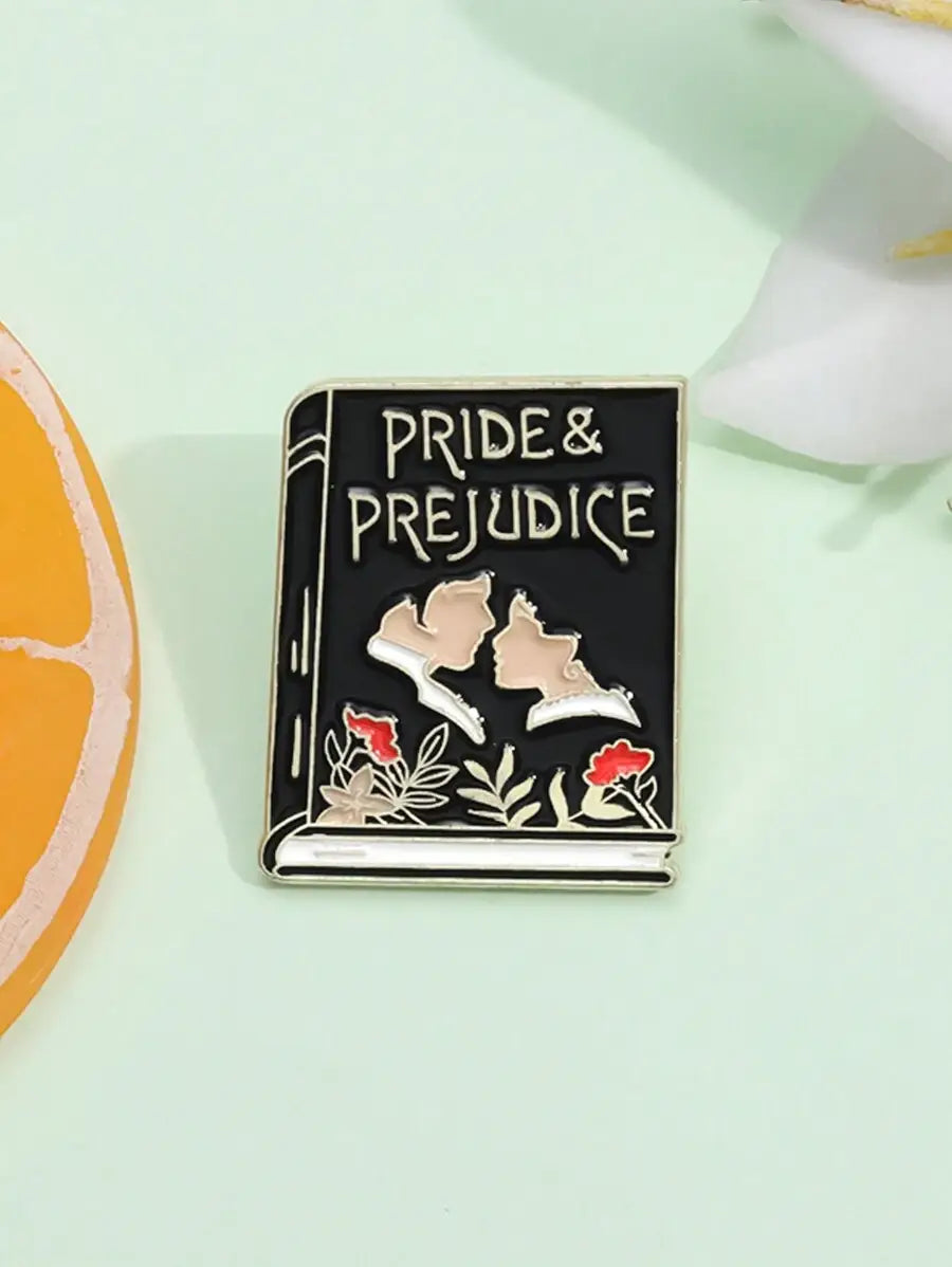 Magnifique Hearts - Pride and Prejudice Book Cover Enamel Pin Literature Lovers